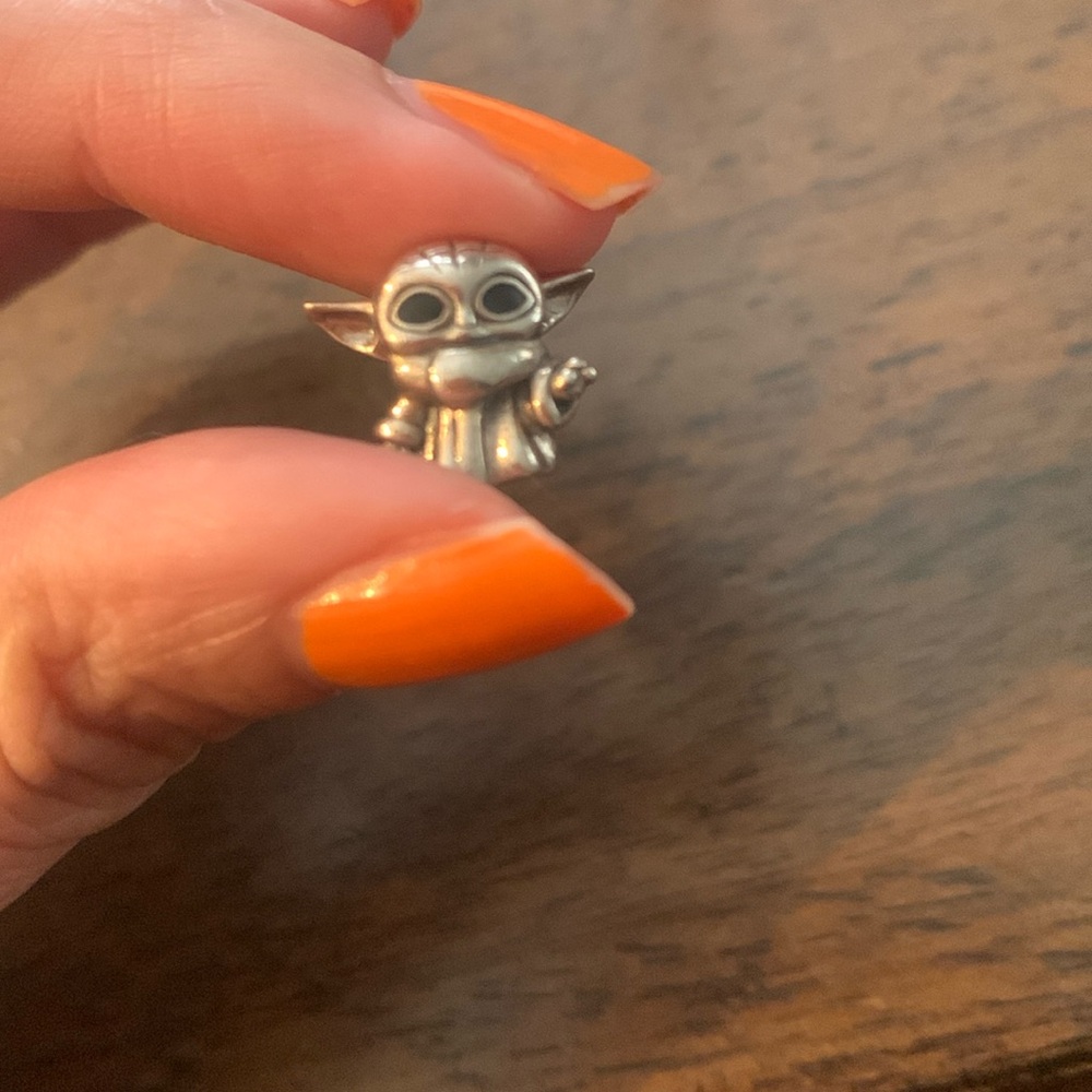 Charming Silver Baby Yoda Pin